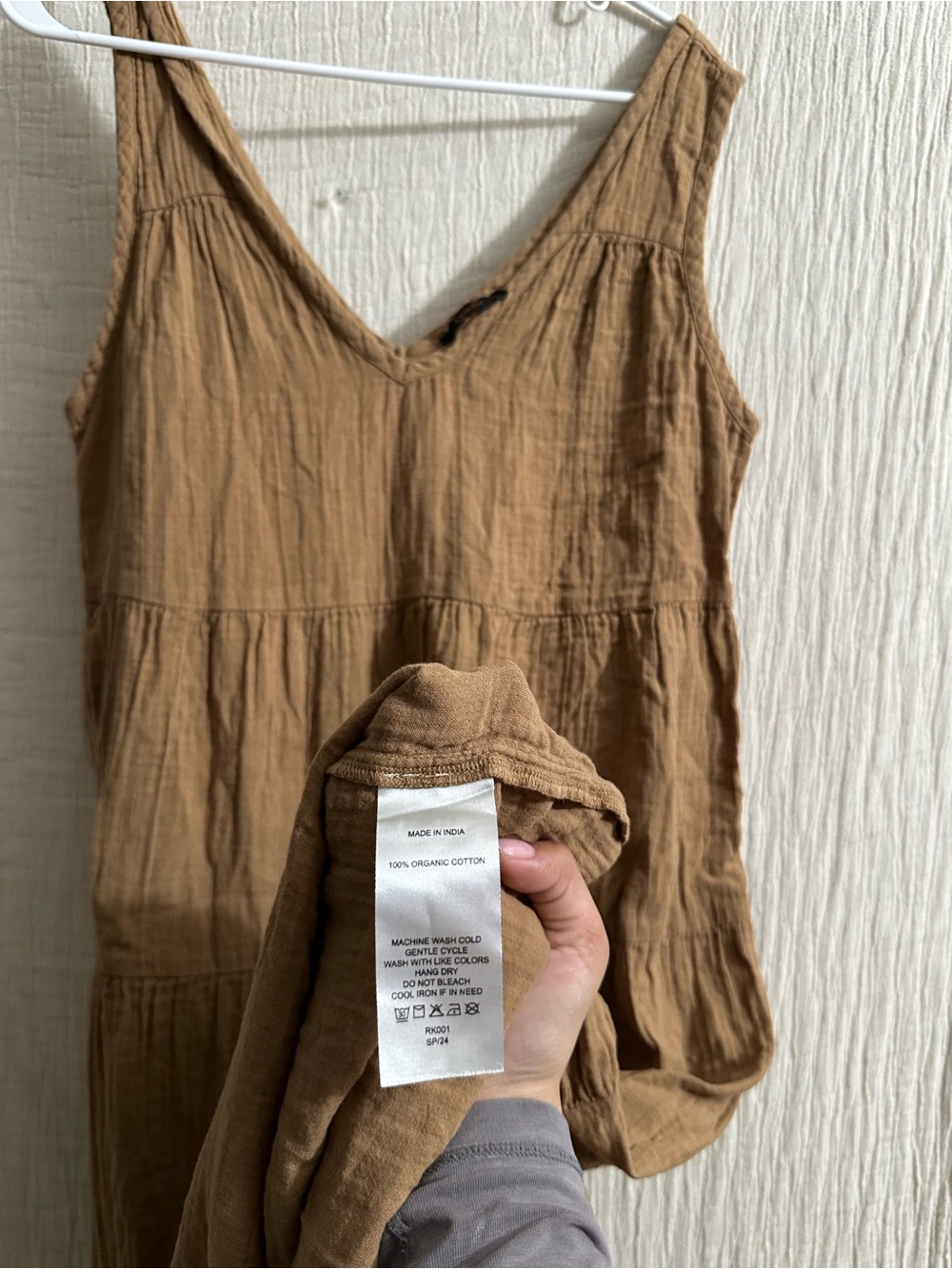 Quince 100% Organic Cotton Gauze Tiered Maxi Dress Sz medium - Picture 4 of 4